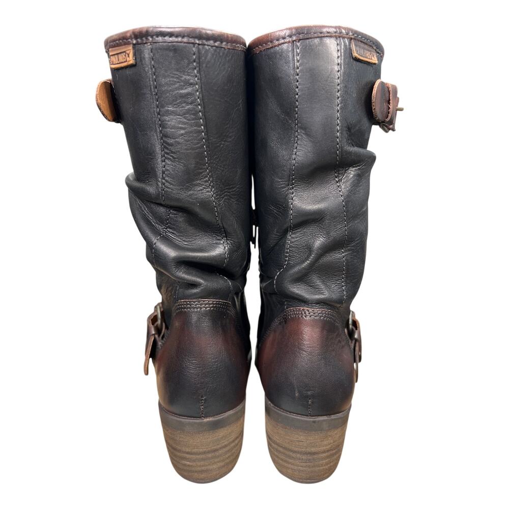 Pikolinos Women’s Le Mans Black Leather Moto Ankle Boot Size 40 US 9/9.5 - Picture 8 of 11